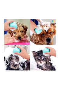 Pet Shampoo Bath Brush | Soft Silicone Bristles Pet Grooming/Bathing & Massage Brushes | Dog & Cat Accessories (Assorted, Pack of 1)