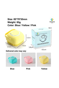 Pet Shampoo Bath Brush | Soft Silicone Bristles Pet Grooming/Bathing & Massage Brushes | Dog & Cat Accessories (Assorted, Pack of 1)