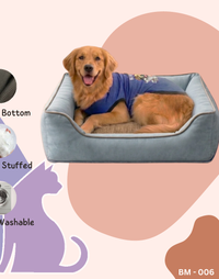 Two Tone Dog Bed - Blue & Brown (Orthopedic)