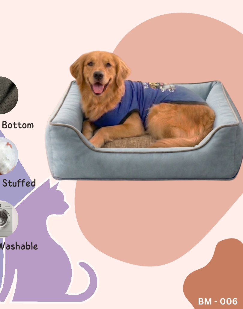 Two Tone Dog Bed - Blue & Brown (Orthopedic)
