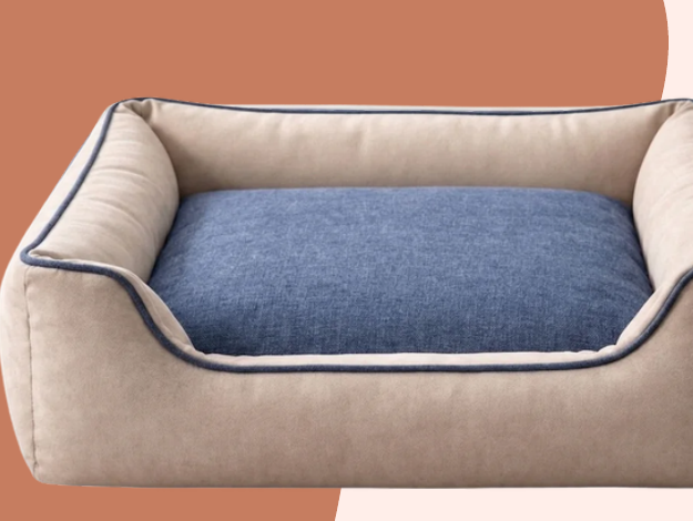 Two Tone Dog Bed Beige - Blue (Orthopedic)