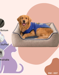 Two Tone Dog Bed Beige - Blue (Orthopedic)