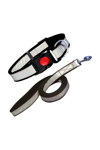 Reflective Collar & Leash - Button Lock