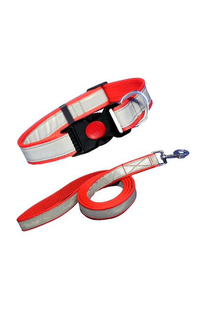 Reflective Collar & Leash - Button Lock