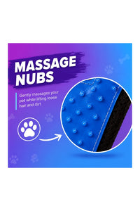 Pet Hair Remover Glove, Enhance Pet Grooming Glove, D-shedding Glove for Dog and Cat (Blue-Black, Standard)