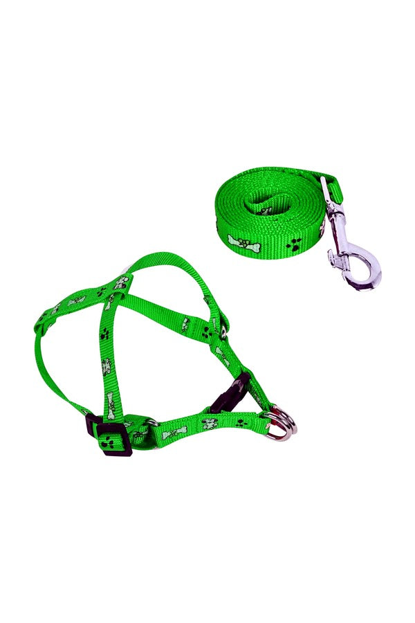 Printed Puppy Harness + Leash Set