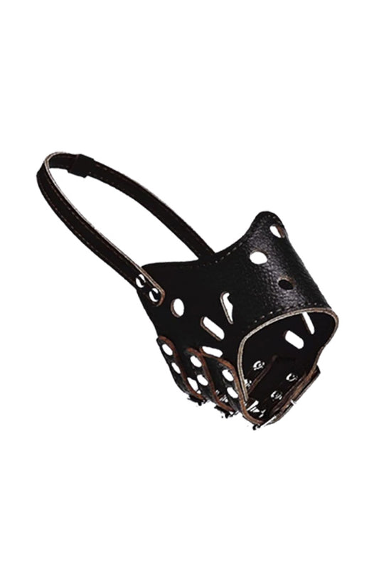 Adjustable Strap Dog Leather Muzzle Anti Bite Bark