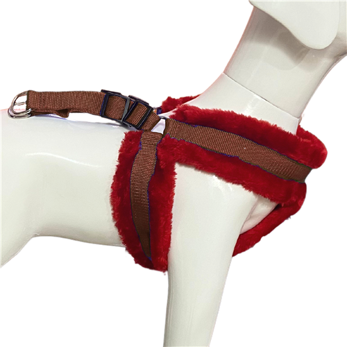 Nylon Dog Harness Soft Fur Padded With Adjustable Straps