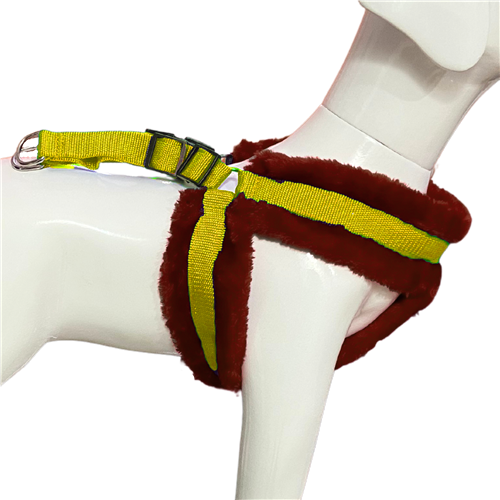 Nylon Dog Harness Soft Fur Padded With Adjustable Straps