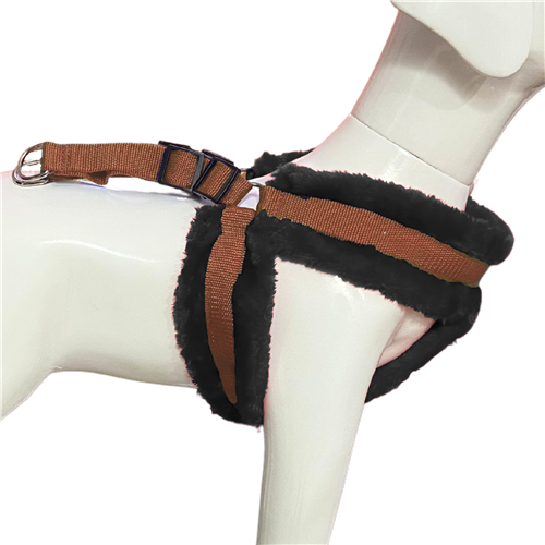 Nylon Dog Harness Soft Fur Padded With Adjustable Straps