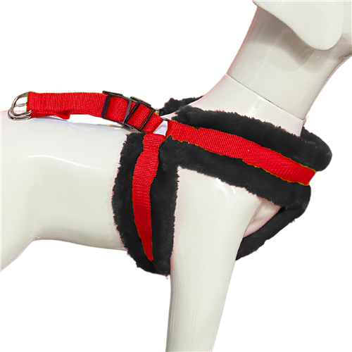 Nylon Dog Harness Soft Fur Padded With Adjustable Straps