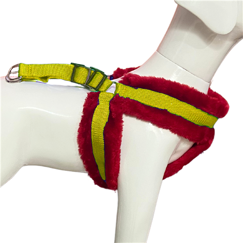 Nylon Dog Harness Soft Fur Padded With Adjustable Straps