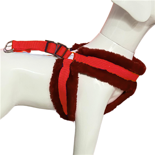 Nylon Dog Harness Soft Fur Padded With Adjustable Straps