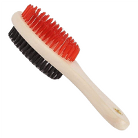Double Sided Wooden Handle Soft Brush, Grooming & Shedding Comb for Dogs & Cats (Soft Brush)