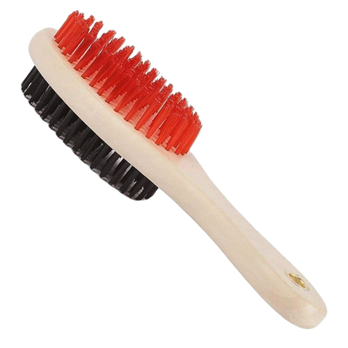 Double Sided Wooden Handle Soft Brush, Grooming & Shedding Comb for Dogs & Cats (Soft Brush)