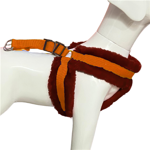 Nylon Dog Harness Soft Fur Padded With Adjustable Straps