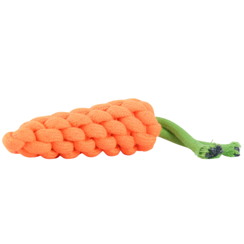 Dog Rope Toy Carrot Design (Orange, Small)
